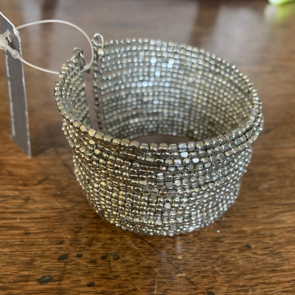 silver beaded bracelet